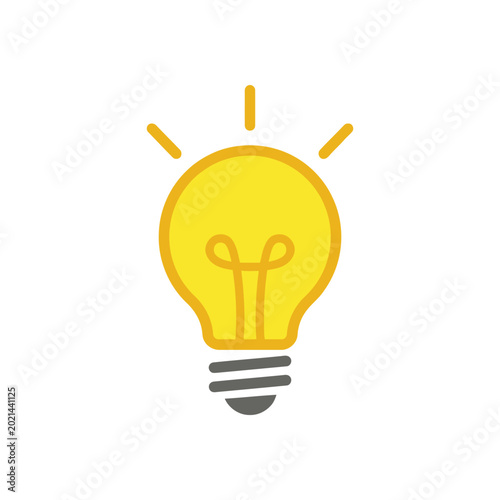 A Colored Light Bulb Icon. Business Idea, Innovation. Editable Vector File