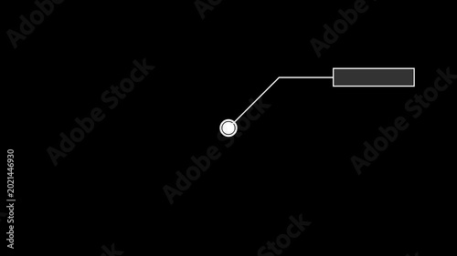 Technological HUD callous icon animation on black background, futuristic digital interface template for movie graphics and high-tech information display.