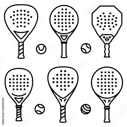 Set different rackets for the popular sport of paddle tennis