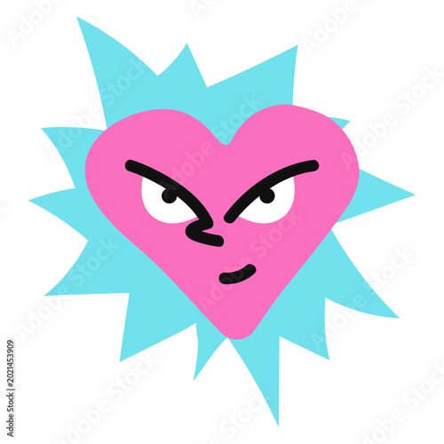 Obraz na płótnie Playful heart design with mischievous expression