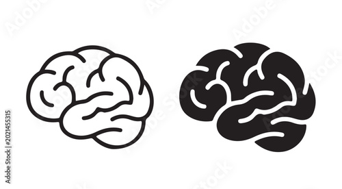 Minimal Brain Icon - Human Mind and Mental Health Symbol