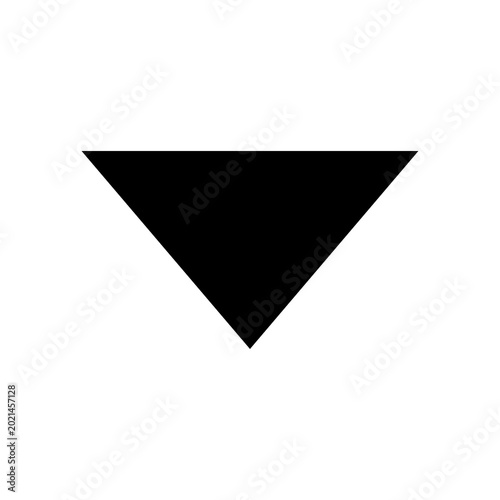 Fotografía Triangle pointing downward presents a stark black silhouette centered on a neutral white field