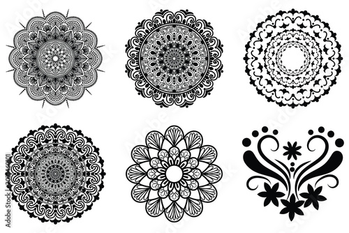 Abstract background design with mandala design set collection.