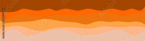 Tableau sur toile vibrant orange layered waves, abstract sunset colors background, geological stra