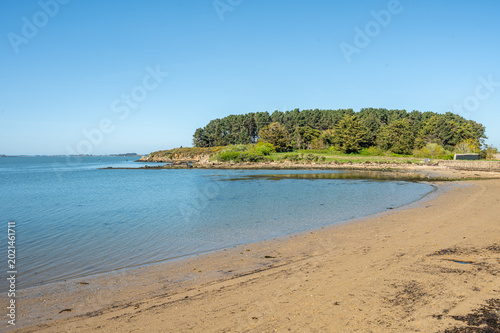 Принти на полотні plage à séné et presquîle de villeneuve dans le golfe du morbihan