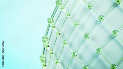 Seamless loop of light green glass network with geometric structure