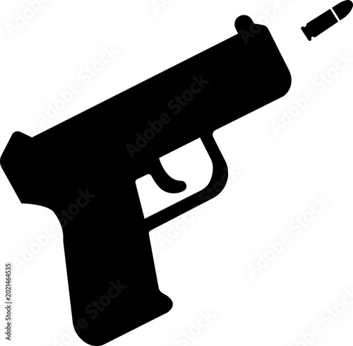 Quadro su tela Handgun pistol firearm icons, gun weapon vector pack, shooting pistol silhouette