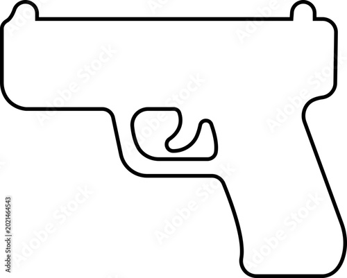 Quadro su tela Handgun pistol firearm icons, gun weapon vector pack, shooting pistol silhouette