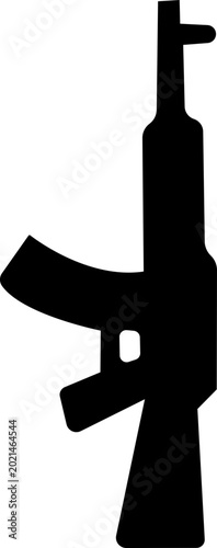 Fotografie Rifle gun firearm icons, military weapon vector pack, automatic rifle silhouette