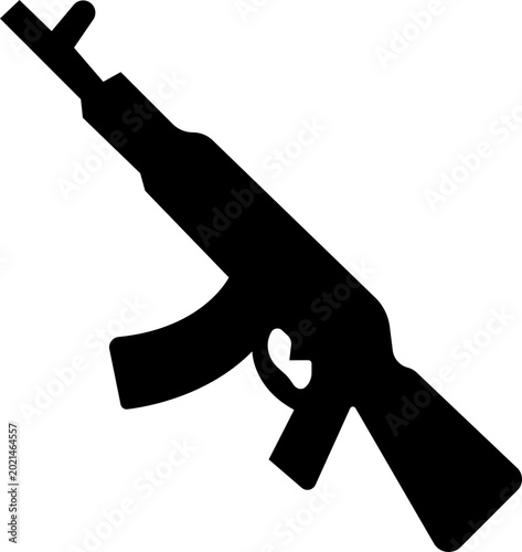 фотографія Rifle gun firearm icons, military weapon vector pack, automatic rifle silhouette