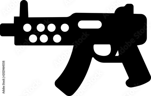 Картината върху платно Rifle gun firearm icons, military weapon vector pack, automatic rifle silhouette
