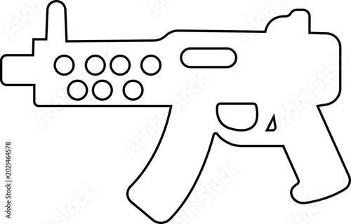 Tablou pe pânză Rifle gun firearm icons, military weapon vector pack, automatic rifle silhouette