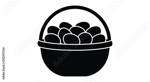 Basket of eggs silhouette