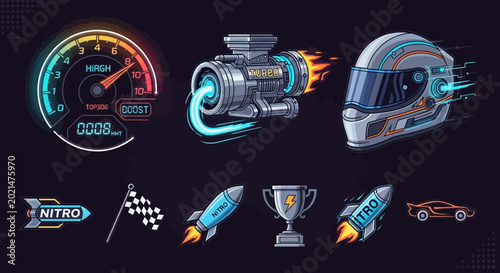 Konstfotografi Racing Speedometer Needle Fast Motion.