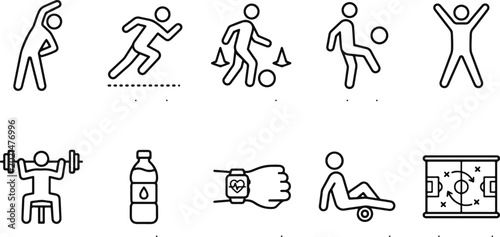 Fotografie Stick figures exercising and playing sports