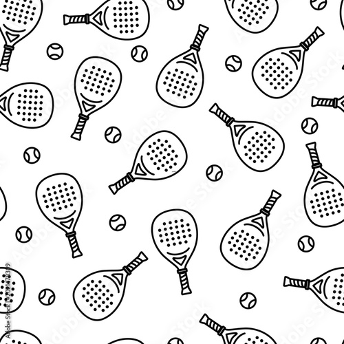 Seamless print popular sport of paddle tennis