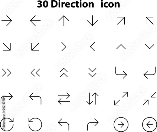 Navigation arrow icons set for directional guidance user interface design and wayfinding symbols for web application vector illustration bundle