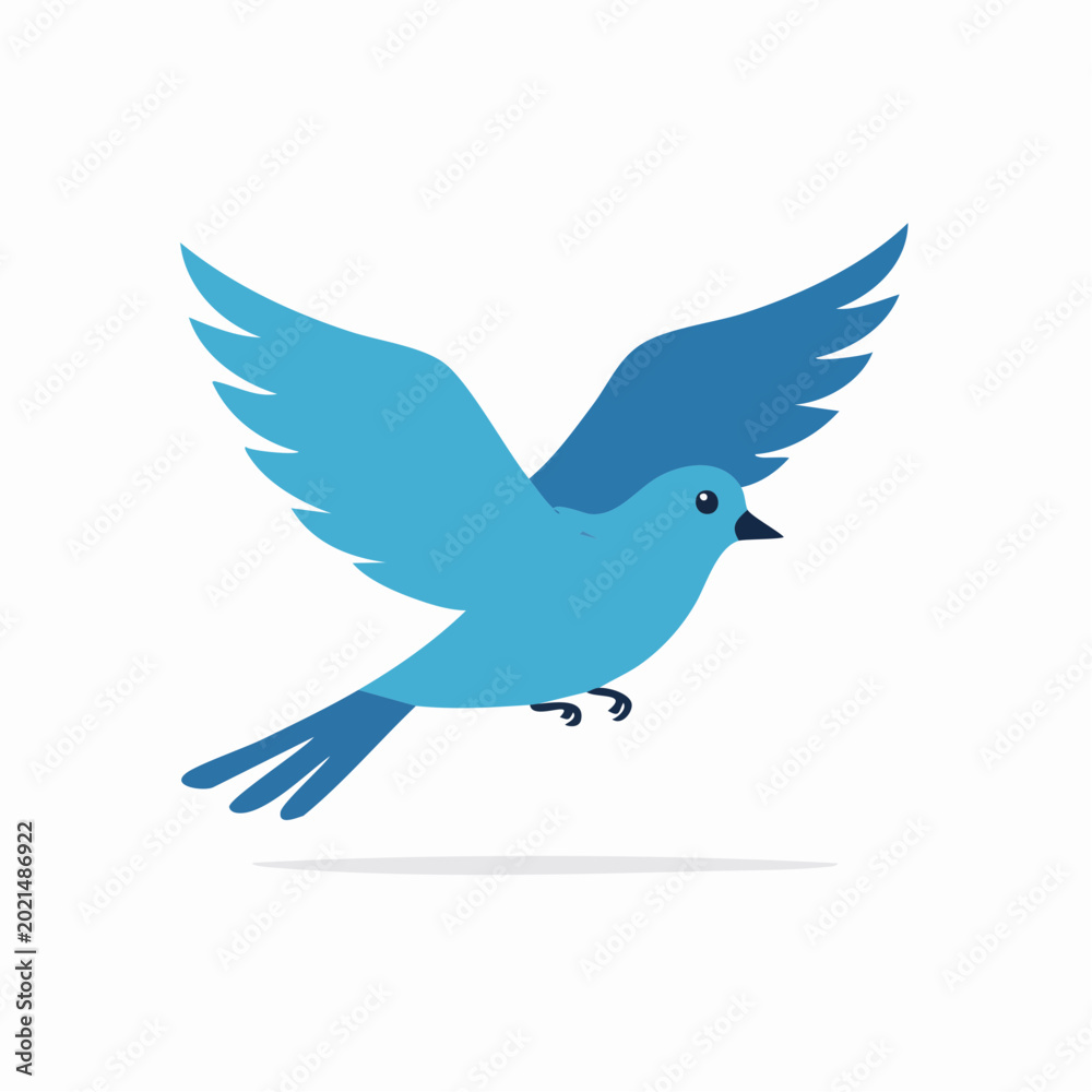 Obraz premium Blue Bird Flying Icon