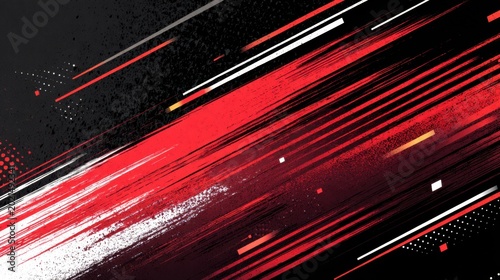A bold sport design layout with brush stroke speed effects, red-black gradients, and dynamic vector composition ideal for soccer branding.
