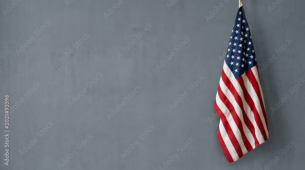 Obraz premium American flag on Grey dark background