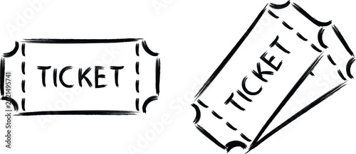 Fotografía Vintage ticket stub vector set with retro doodle style