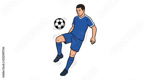 Soccer Player Juggling Ball - Athlete Training