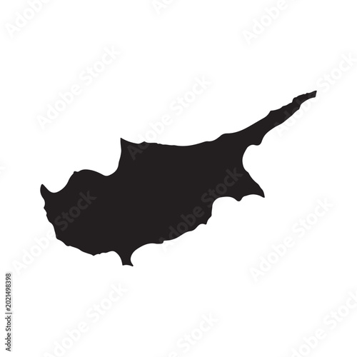 Valokuva Cyprus map silhouette vector flat illustration design.