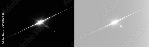 Fotografija Deep space star with bright light rays and glowing planet on black and grey back