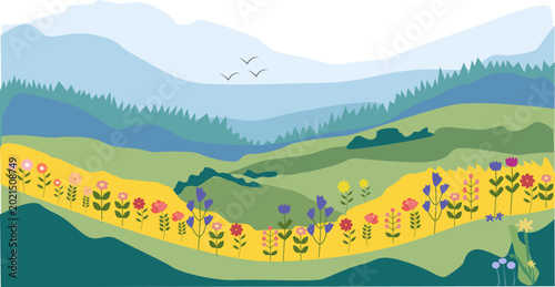 Spring flower landscape