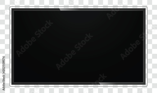 Bilde på lerret Realistic Smart TV screen mockup with thin bezel isolated on transparent backgro