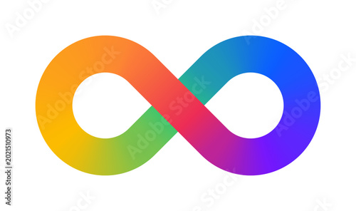 Autistic Spectrum Symbol Isolated Vector Illustration. Infinity Symbol with Rainbow Color Spectrum Gradient. Symbol of Autistic Spectrum for Autism Awareness.