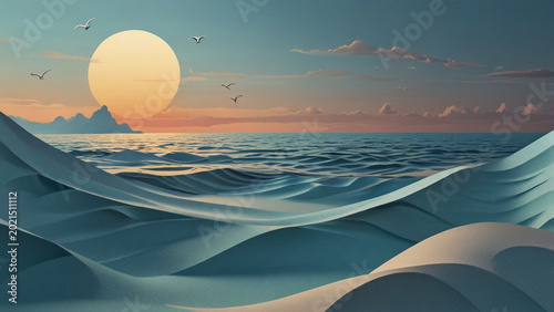 sunset on the sea
