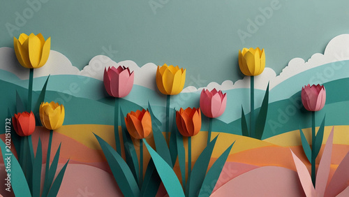 tulips on wooden background