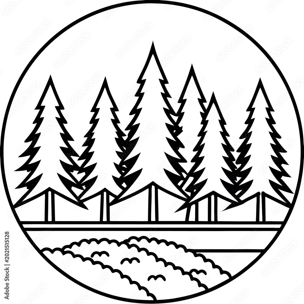Fototapeta premium woodlands------illustration-vector-design-with-a-w (1).eps