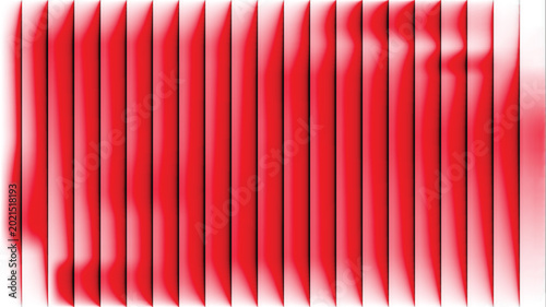 Fotografía Red metallic slats with gradient effect on white background