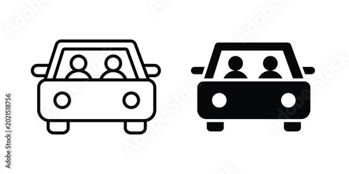 Schilderij op canvas Carpool share icon or symbol for web and mobile