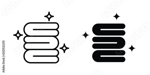 Photography Neat fold clothes icon or symbol for web and mobile