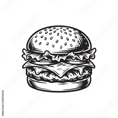 Cheeseburger Fast Food Vector Illustration Design