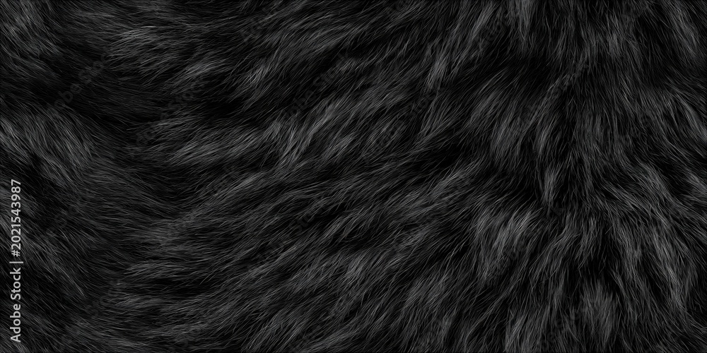 Naklejka premium black fur repeating tile pattern 