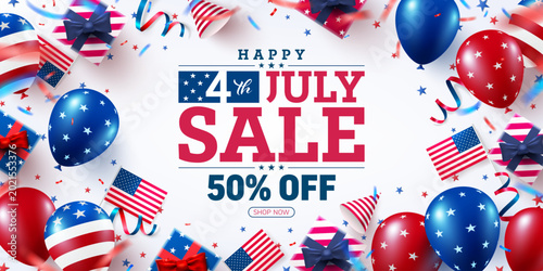 Bild auf Leinwand 4 th of July Sale poster