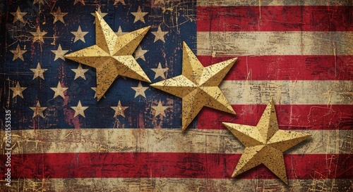 Labor day patriotic stars and stripes american flag vintage texture