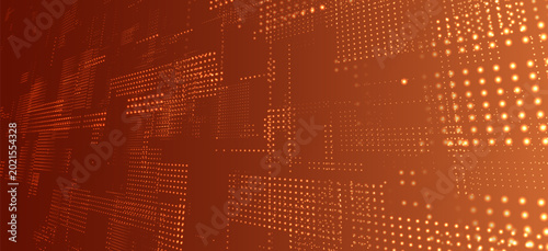 Принти на полотні Futuristic hi-tech background with digital pixel matrix pattern on dark background