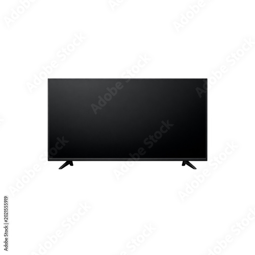 Modern flat-screen television with sleek black design on transparent background