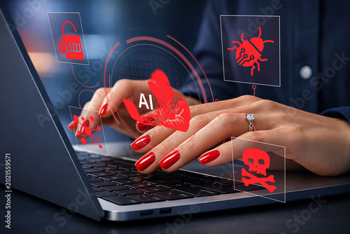 Foto AI-Powered Hacker Launching Automated Cyberattacks and Exploiting System Vulnerabilities