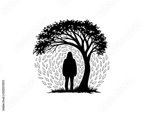 Person Under Autumn Tree