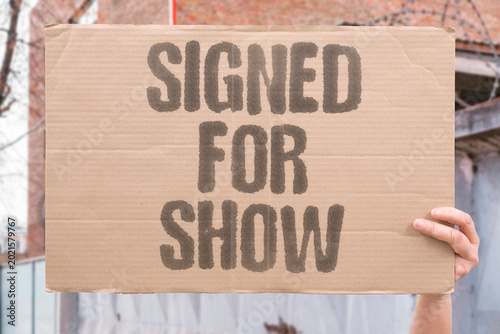 Fotografía "Signed For Show" The signing ceremony signals intent but carries no mechanism for enforcement