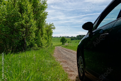 Idyllic Country Lane and Meadow Landscape in Dietersheim, Bavaria