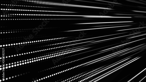 Foto Streams of light rapidly pierce the darkness, forming rhythmic paths