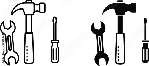 Photos Set of hand tools for home repair and building Vector