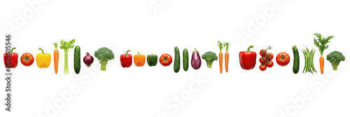 Valokuva Set and collection of variety of fresh raw vegetables isolated on white backgrou